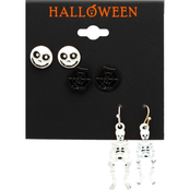 Halloween Earrings French Hook Trio Faces 3 pair
