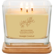 Yankee Candle Revitalizing Ginger & Lemon Medium Well Living 3 Wick Square Candle
