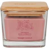 Yankee Candle Tranquil Rose and Hibiscus Medium Well Living 3 Wick Square Candle