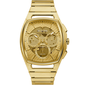 Bulova Men's Curv Quartz Goldtone Stainless Steel Bracelet Watch 97A160