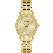 Bulova Women's Classic Quartz Goldtone Stainless Steel Bracelet Watch 97L168