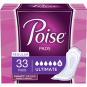 Poise Regular Length Ultimate Coverage Incontinence Pads 33 ct.