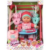 Disney Dream Collection 12 in. Baby Doll with 4 In 1 High Chair 9 pc. Set