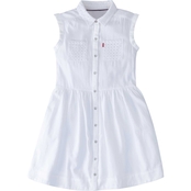 Levi's Girls Rolled Sleeves Fit and Flare Woven Dress