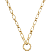 COACH 16 in. Goldtone Signature Link Collar Necklace