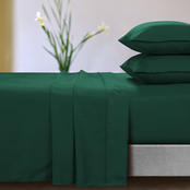 Tribeca Living Super Soft Solid Easy-Care Extra Deep Pocket Sheet Set Dark Green