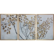 Gallery 57 48 in. x 24 in. Asian Branches Triptych Floating Canvas Wall Art