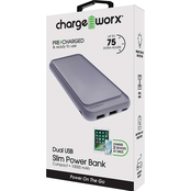ChargeWorx 10000mAh Dual USB Slim Power Bank