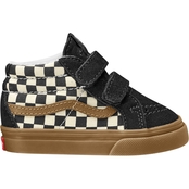 Vans Boys Sk8 Mid Reissue Velcro Checkerboard Gum Sneakers