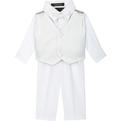 Andrew Fezza Infant Boys White Woven Vest 4 pc. Set