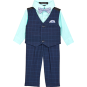 Andrew Fezza Infant Boys 4 pc. Navy Check Woven Vest Set