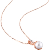Sofia B. Rosetone Sterling Silver Cultured Freshwater Pearl Diamond Twist Necklace