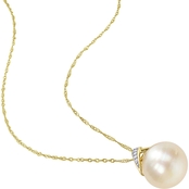 Sofia B. 14K Yellow Gold Cultured South Sea Pearl and Diamond Accent Necklace