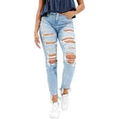 American Eagle Stretch Ripped Mom Jeans