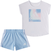 adidas Infant Girls Cotton French Terry Shorts 2 pc. Set
