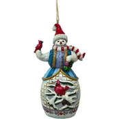 Jim Shore Snowman with Cardinal Ornament