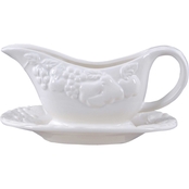Gibson Home Fruit Gravy Boat with Saucer