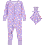 Sleep On It Infant Girls Butterfly Coverall 1 pc. Pajamas