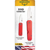 Bear & Sons Cutlery S110 Aluminum Slip Joint Knives Combo Set