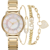 American Exchange Jessica Carlyle Watch and Bracelet Set, Gold