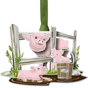 Chemart A Barnyard Mama Pig and Piglets Ornament