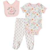 Baby Gear Infant Girls 3 pc. So Blessed Footed Pants Set