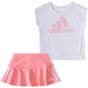 adidas Infant Girls 3 Stripe Ruffle Skort 2 pc. Set