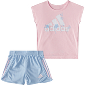 Adidas Infant Girls Tee Mesh Shorts 2 pc. Set