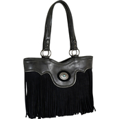 Justin Graphite with Suede Fringe Tote