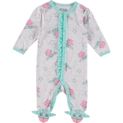 Star Wars Infant Girls All Over Printed Stars Footed Sleep and Play