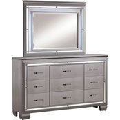 Furniture of America Bellanova Silver Dresser & Mirror