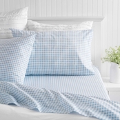 Martha Stewart Collection 300 Thread Count Gingham Check Percale Sheet Set