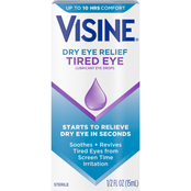 Visine Dry Eye Relief Tired Eye Lubricant Eye Drops 0.5 oz.