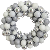 Silver White Ball Wreath