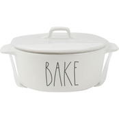 Rae Dunn 8.75 in. Bake Dish with Oval Lid