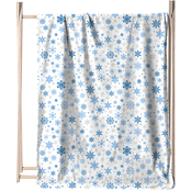 Simply Perfect Double Sided Blue Snowflakes Throw