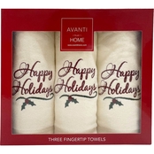 Avanti Happy Holidays 3 pc. Fingertip Towel Box Set
