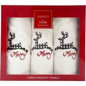 Avanti Holiday Merry Deer 3 pc. Fingertip Towel Box Set