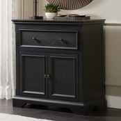 Accentrics Home Two Door and One Drawer Console, Antique Black