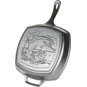 Lodge Cast Iron 10.5 in. Square Grill Pan, Fish