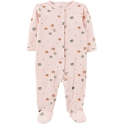 Carter's Infant Girls Apples Two Way Zip Cotton Sleep and Play