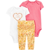 Carter's Infant Girls Yellow Floral Little Character 3 pc. Set