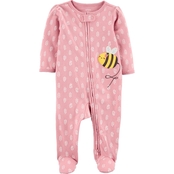 Carter's Infant Girls Bumblebee 2 Way Zip Cotton Sleep and Play