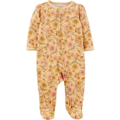 Carter's Infant Girls Floral 2 Way Zip Sleep and Play