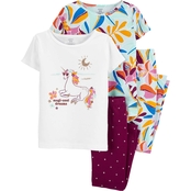 Carter's Little Girls Unicorn 100% Snug Fit Cotton Pajama 4 pc. Set
