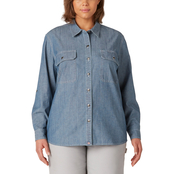 Dickies Plus Size Chambray Roll-Tab Work Shirt
