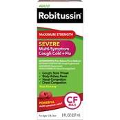 Robitussin Raspberry Mint Severe Multi Symptom Cough, Cold and Flu Medicine, 8 oz.