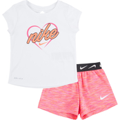 Nike Toddler Girls Space Dye Shorts Set