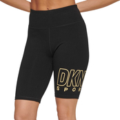 DKNY Sport High Waisted Outline Logo 9 in. Bike Shorts