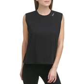 DKNY Sport Embroidered Logo Knot Front Muscle Tank